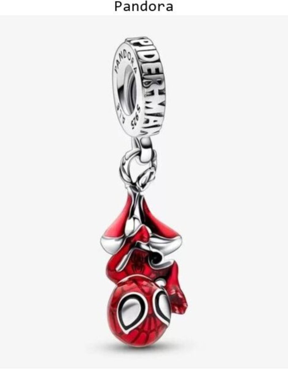 Pandora Red and Silver Spider-Man Dangle Charm Bracelet Charm